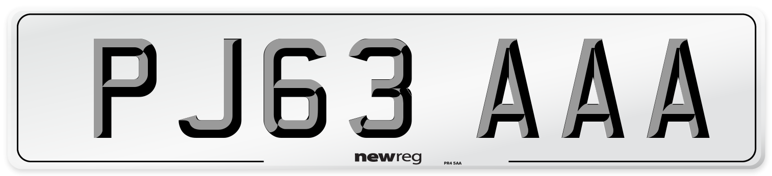 PJ63 AAA Number Plate from New Reg